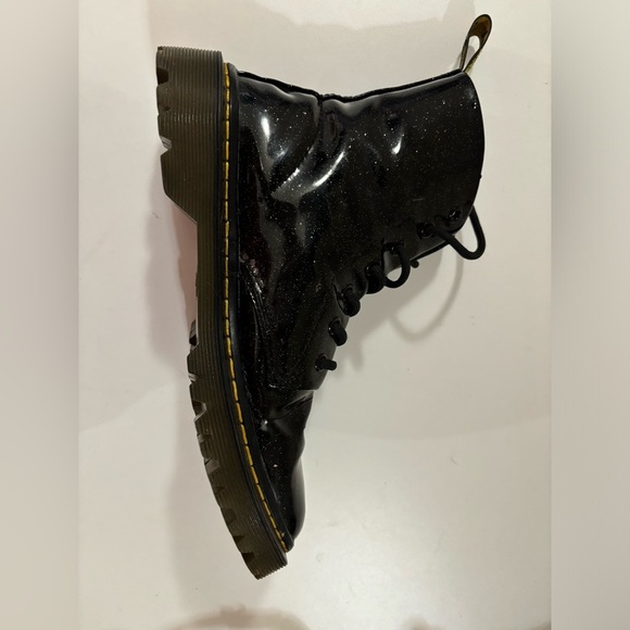 Doc Martens Women’s Luana Black Glitter Patent Leather Lace Up Combat Boots 8 - Picture 6 of 14